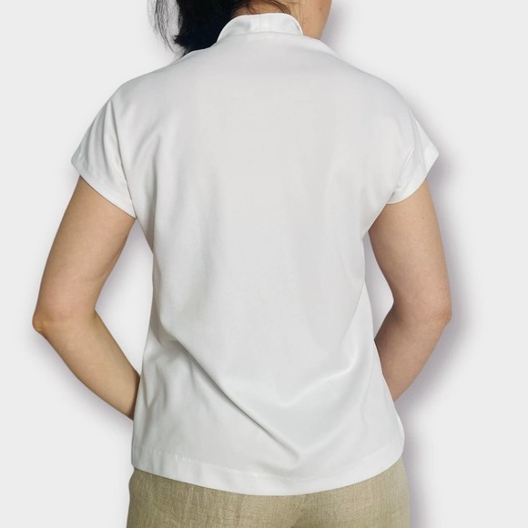 70s White Tie‎ Collar Blouse - Picture 5 of 5